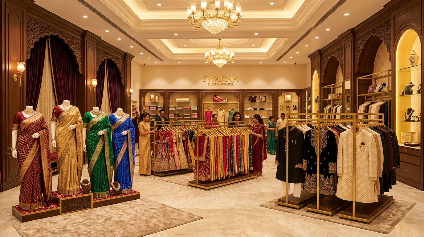 Inside Januram Durgaprasad Mega Shop Clothing Section